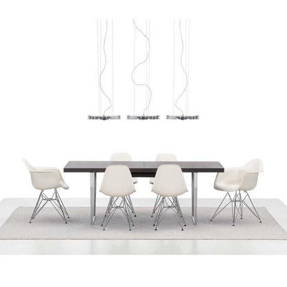 Eames Plastic Side Chair DAR gepolstert Gestell verchromt Schwarz