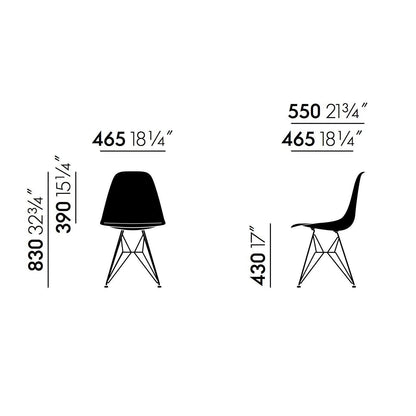 Eames Plastic Side Chair DSR RE Gestell weiß Schwarz
