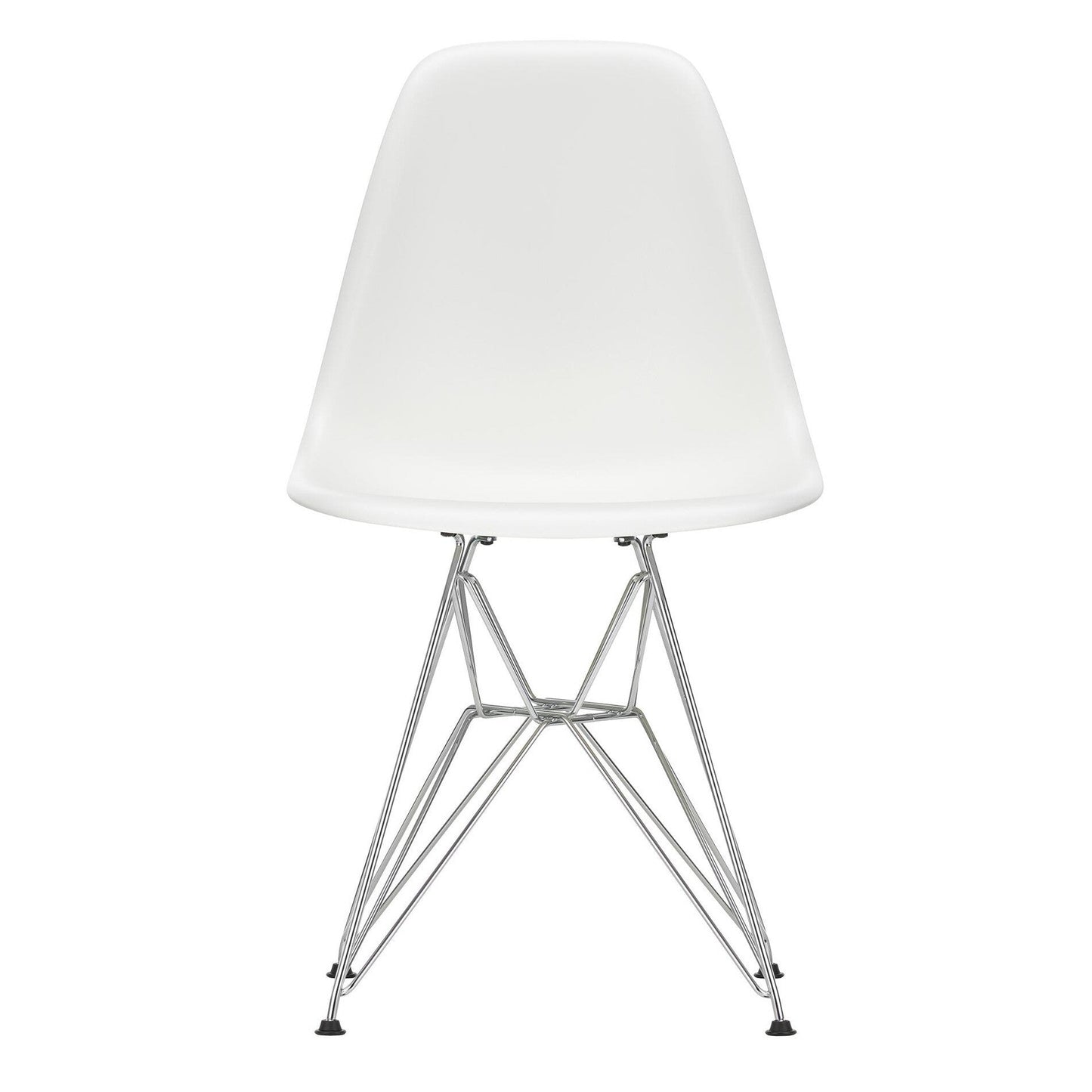 Eames Plastic Side Chair DSR verchromt Weiß