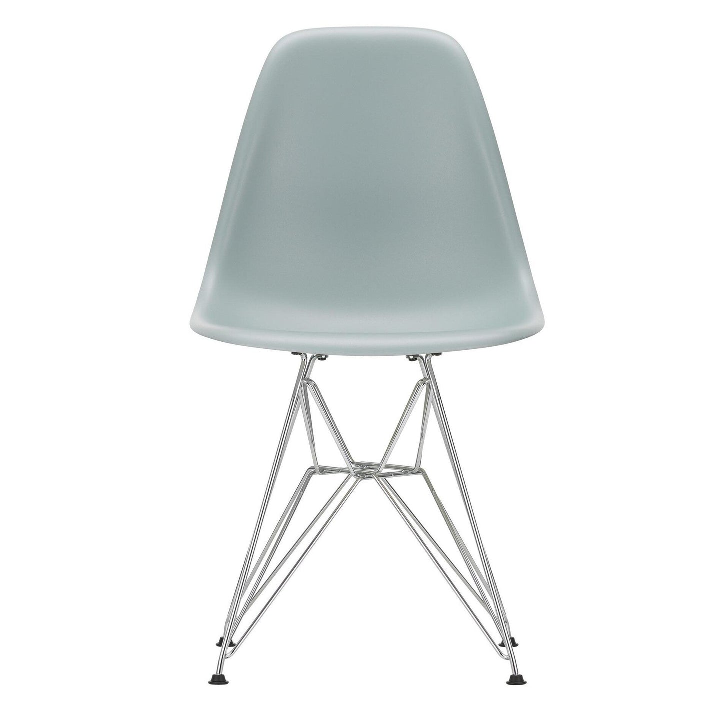 Eames Plastic Side Chair DSR RE verchromt Schwarz