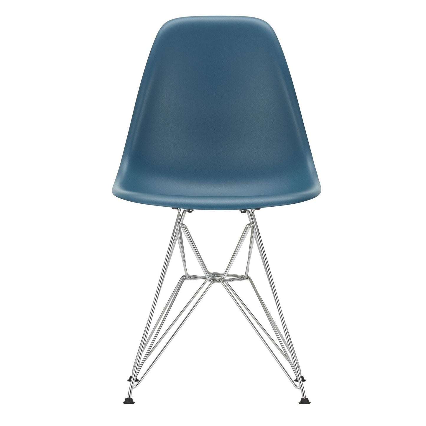 Eames Plastic Side Chair DSR RE verchromt Schwarz