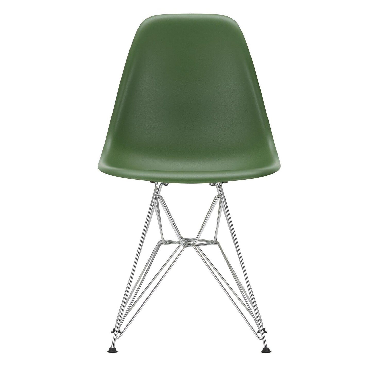 Eames Plastic Side Chair DSR RE verchromt Schwarz