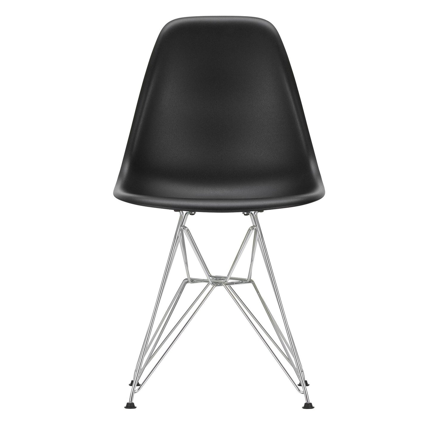 Eames Plastic Side Chair DSR RE verchromt Schwarz