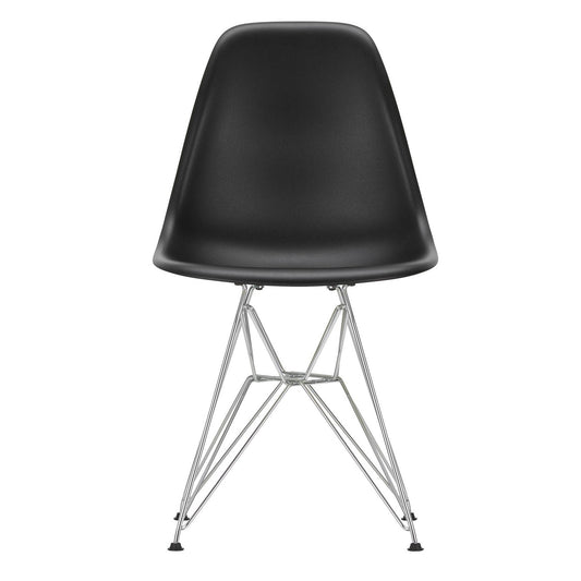 Eames Plastic Side Chair DSR RE verchromt Schwarz