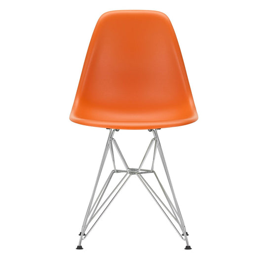Eames Plastic Side Chair DSR RE verchromt Schwarz