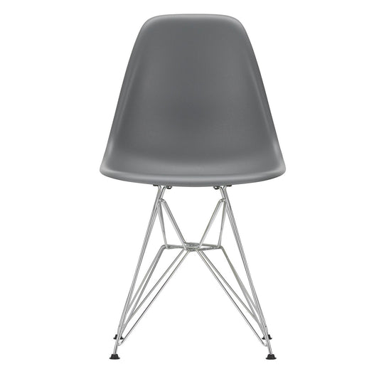 Eames Plastic Side Chair DSR RE verchromt Schwarz