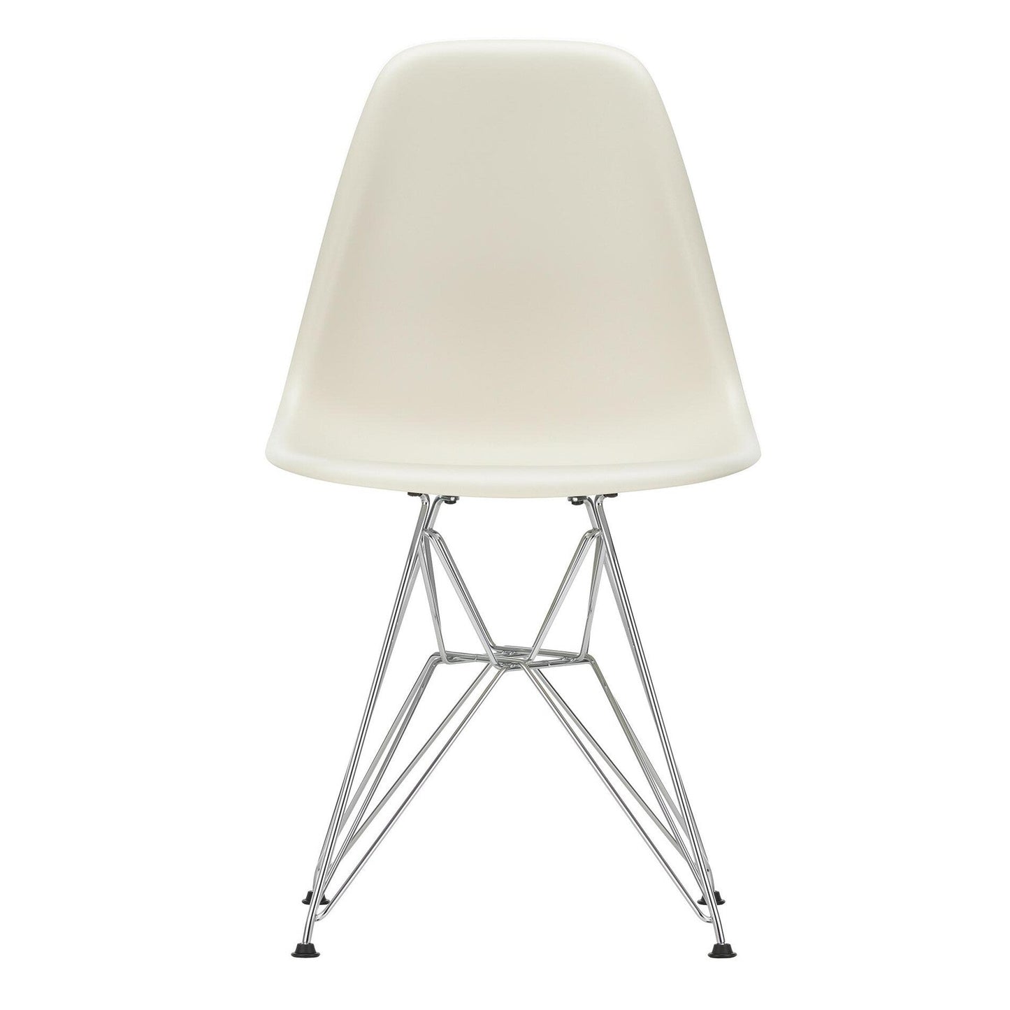 Eames Plastic Side Chair DSR RE verchromt Schwarz