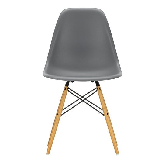 Eames Plastic Side Chair DSW RE Ahorn gelblich Schwarz