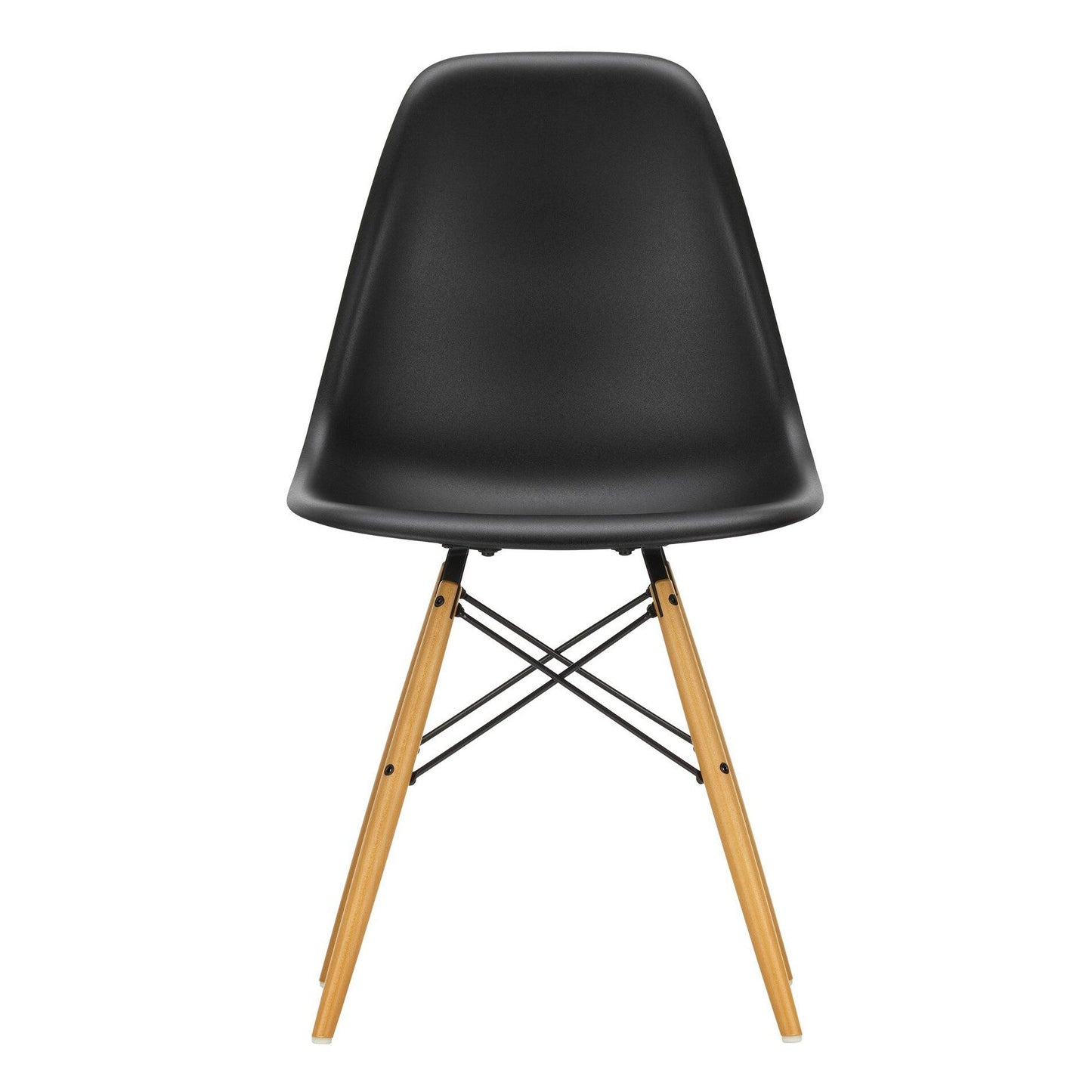 Eames Plastic Side Chair DSW RE Ahorn gelblich Schwarz