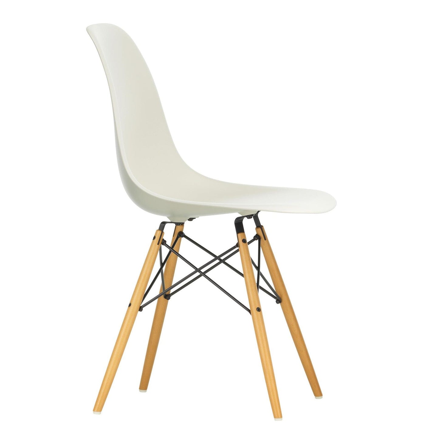 Eames Plastic Side Chair DSW RE Ahorn gelblich Schwarz