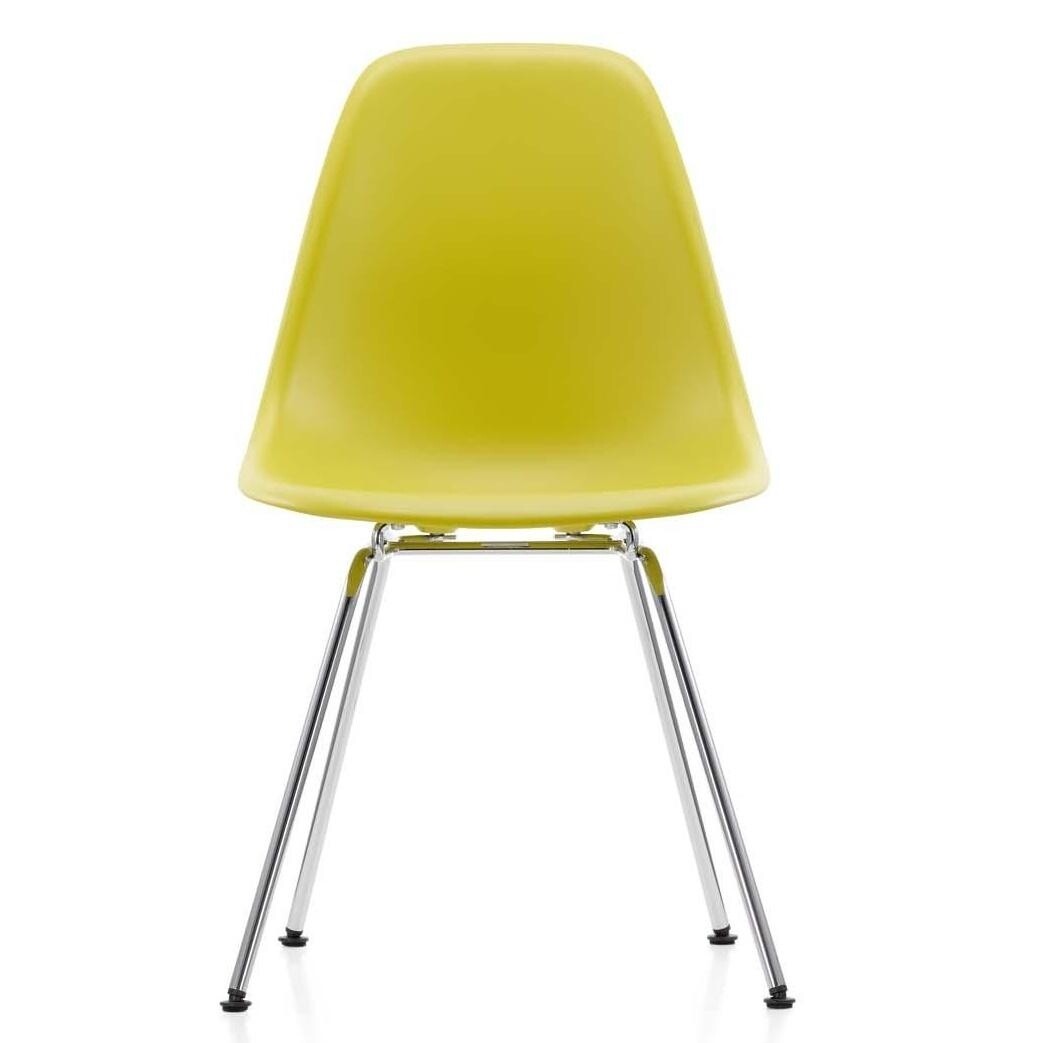 Eames Plastic Side Chair DSX verchromt Weiß