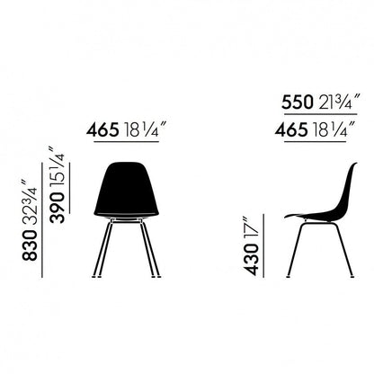 Eames Plastic Side Chair DSX RE verchromt Schwarz