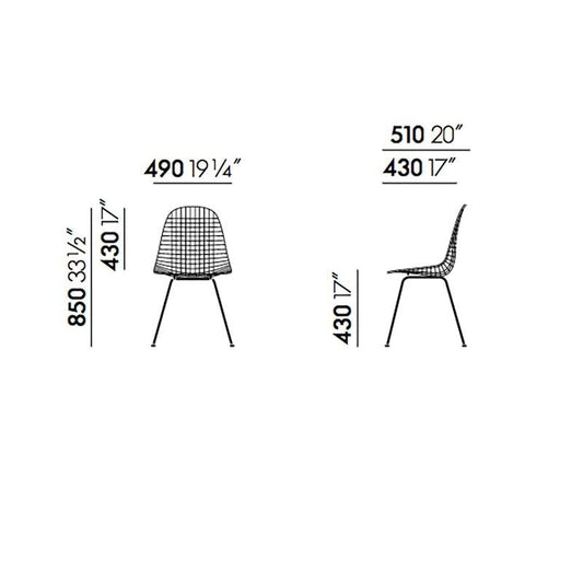 Wire Chair DKX-2 Stuhl Schwarz