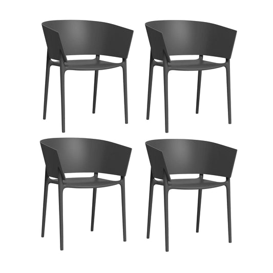 Africa Armlehnstuhl 4er Set Schwarz