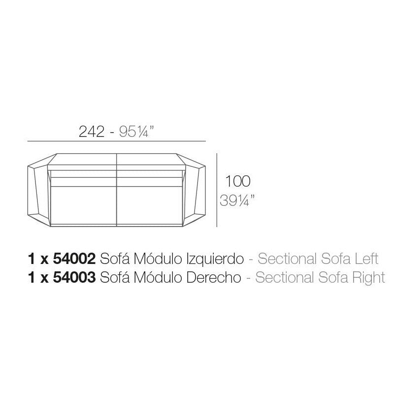 Faz Outdoor Zweisitzersofa Schwarz