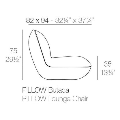 Pillow Outdoor Loungesessel Schwarz