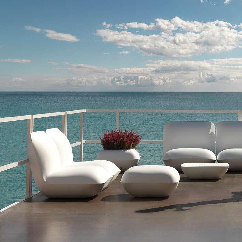 Pillow Outdoor Pouf Weiß