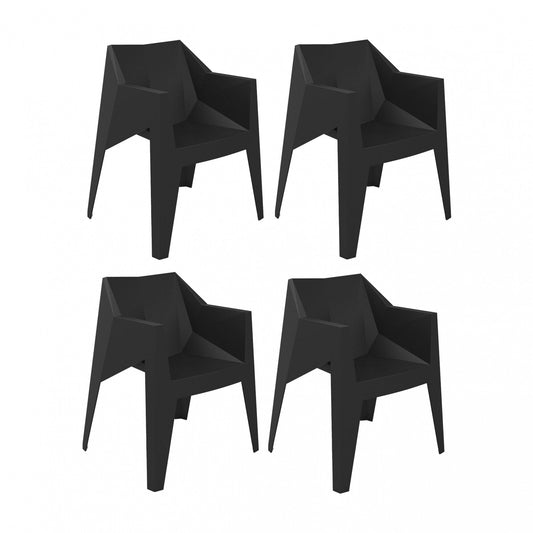 Voxel Armlehnstuhl 4er Set Schwarz