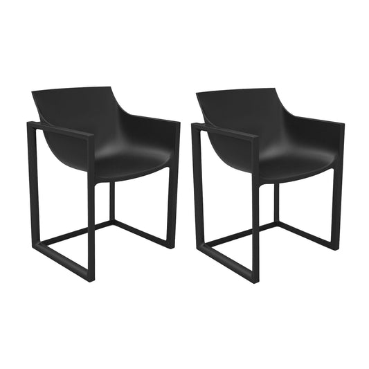 Wall Street Armlehnstuhl 2er Set Schwarz