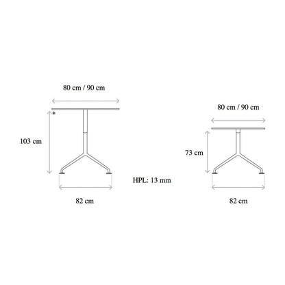 W-Lift Beistelltisch Schwarz