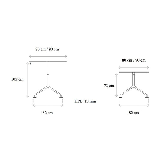 W-Lift Beistelltisch Schwarz