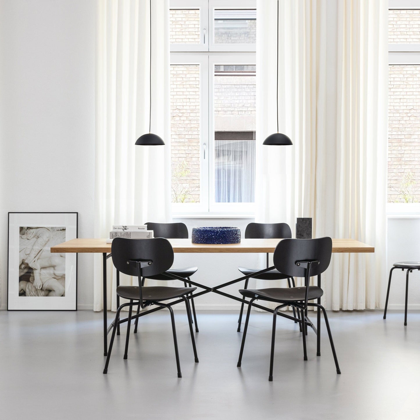 Eiermann Stuhl SE 68 Gestell Schwarz Schwarz