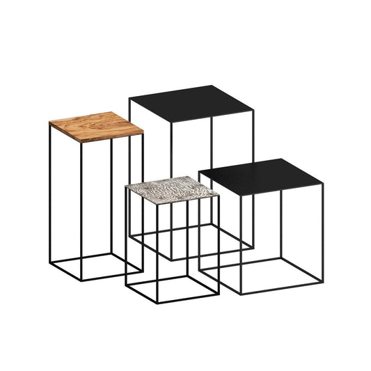 Slim Irony Beistelltisch 31x31cm Schwarz