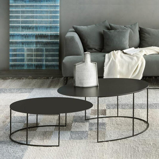 Slim Irony Oval Couchtisch Schwarz