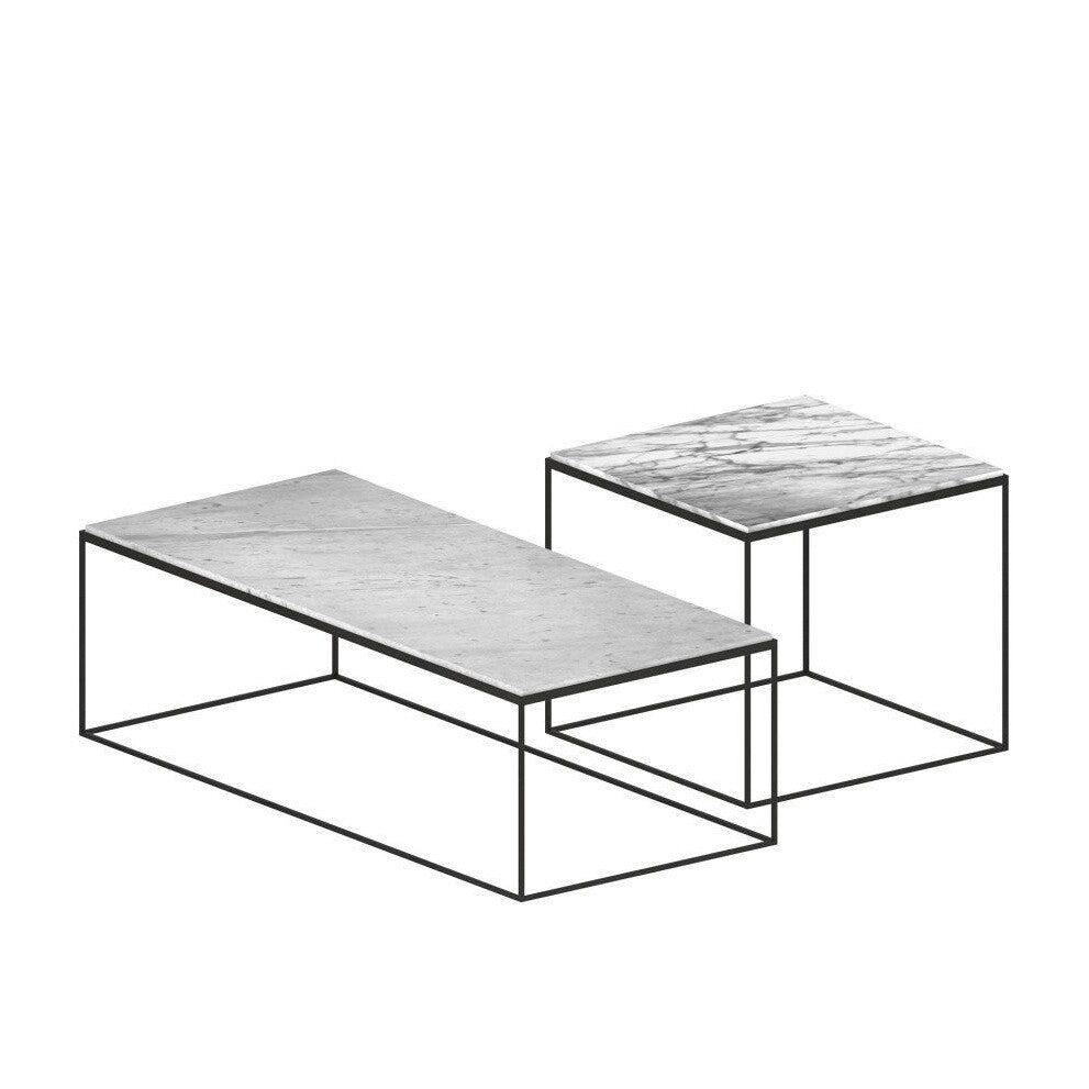 Slim Marble Beistelltisch 54x54x48cm Schwarz
