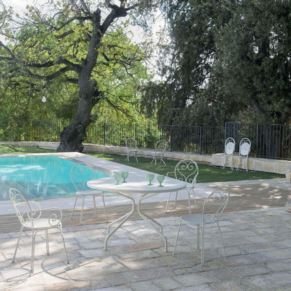 Pigalle Gartenarmlehnstuhl Weiß