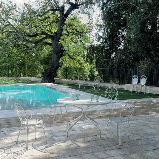 Pigalle Gartentisch klappbar Ø105cm Weiß