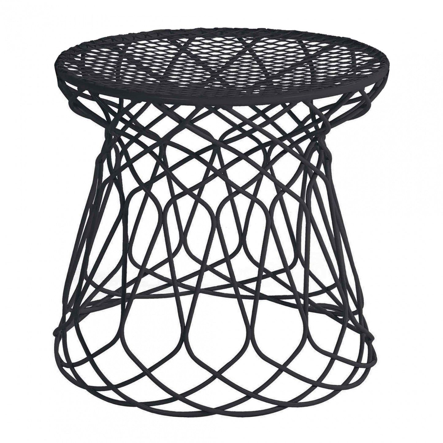 Re-Trouvé Garten-Beistelltisch / Hocker Schwarz
