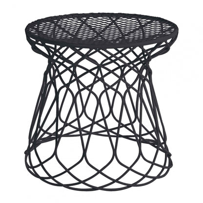 Re-Trouvé Garten-Beistelltisch / Hocker Schwarz