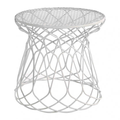 Re-Trouvé Garten-Beistelltisch / Hocker Weiß