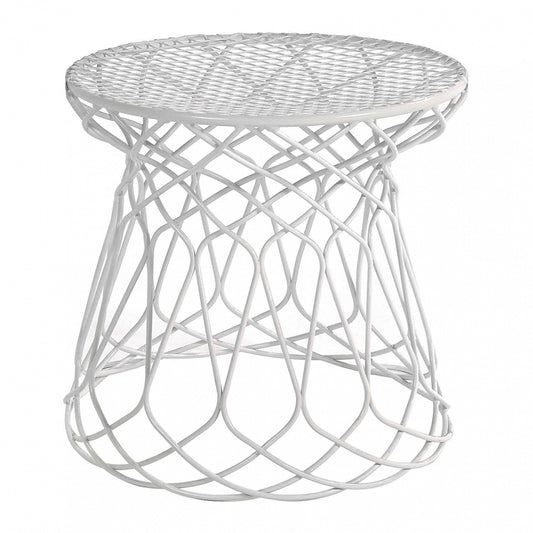 Re-Trouvé Garten-Beistelltisch / Hocker Weiß