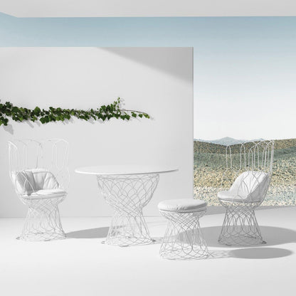 Re-Trouvé Gartentisch Ø105cm Weiß