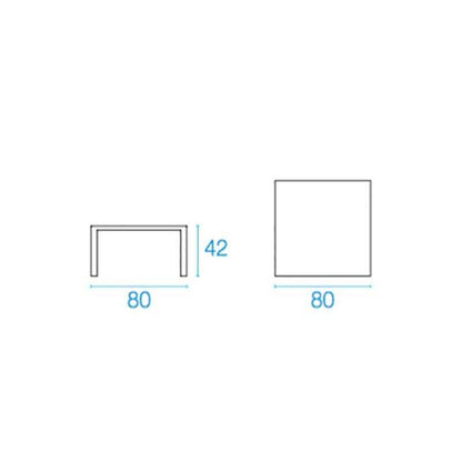 Round Garten-Beistelltisch 80x80x42cm