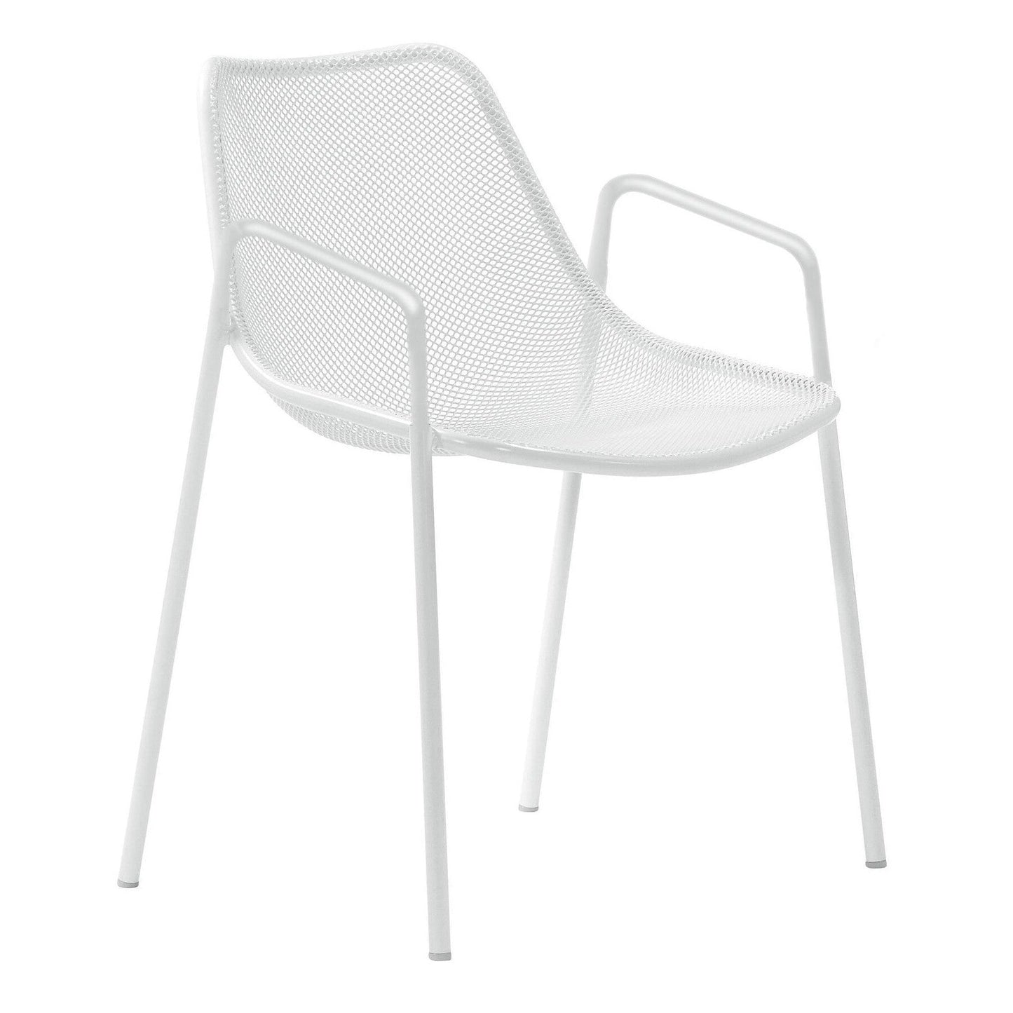 Round Gartenarmlehnstuhl Weiß