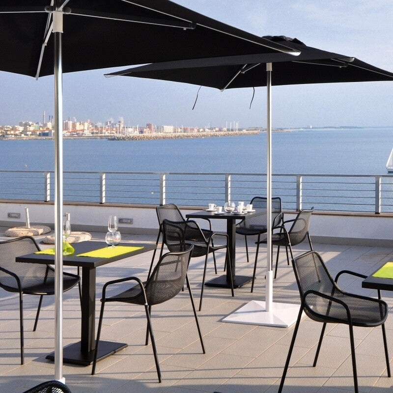 Round Gartenarmlehnstuhl Schwarz