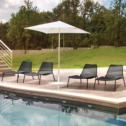 Round Gartenliege Weiß