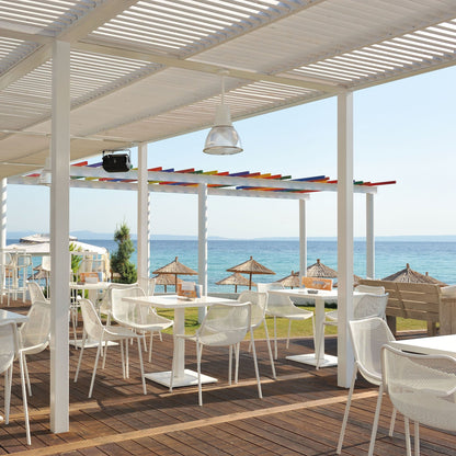 Round Gartentisch 80x80x75cm Weiß