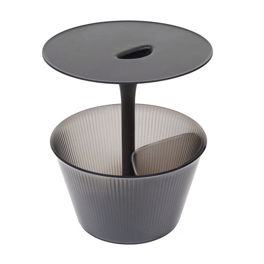 Pick-Up Beistelltisch mit Flaschenbehälter Schwarz