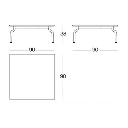 South Gartentisch niedrig 90x90cm