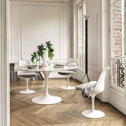 Saarinen Esstisch Ø120cm Marmor Weiß