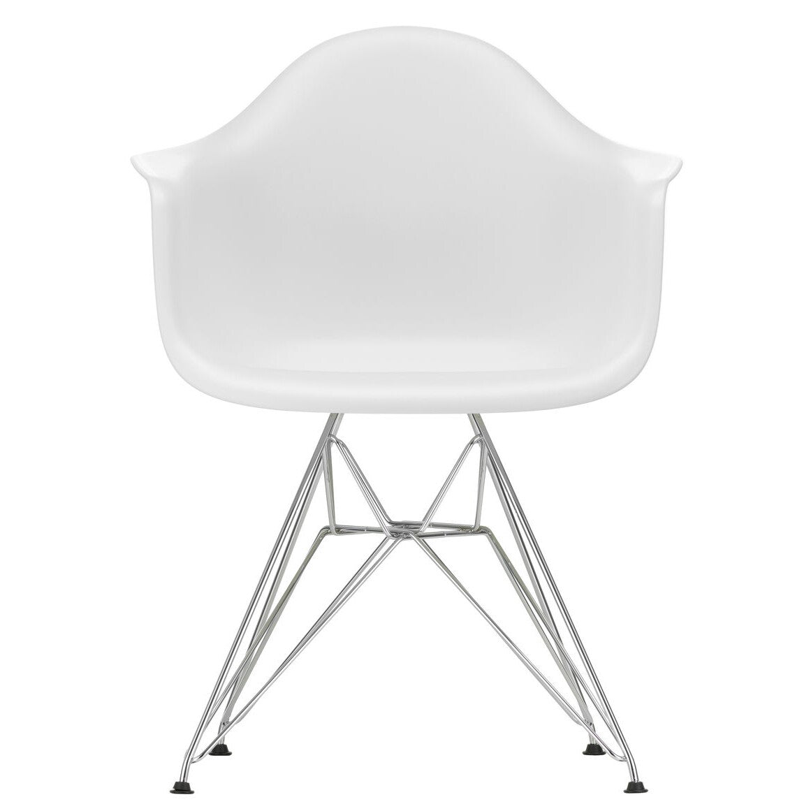 Eames Plastic Armchair DAR RE Gestell verchromt Schwarz