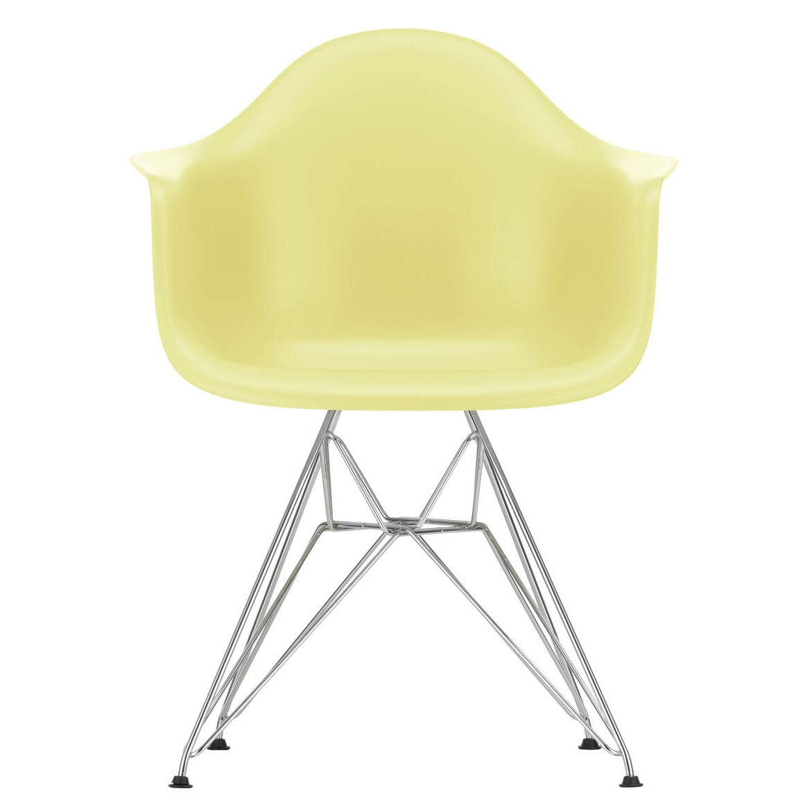 Eames Plastic Armchair DAR RE Gestell verchromt Schwarz