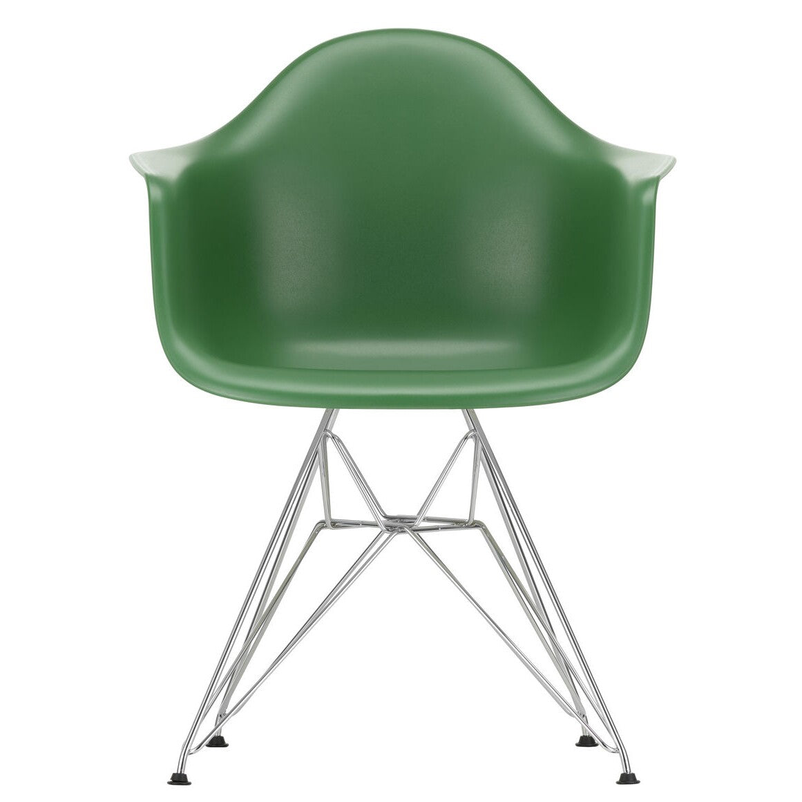 Eames Plastic Armchair DAR RE Gestell verchromt Schwarz