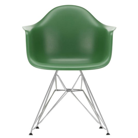 Eames Plastic Armchair DAR RE Gestell verchromt Schwarz