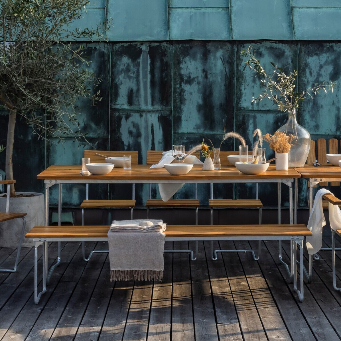 9 Gartenbank klappbar 170x40cm Teak