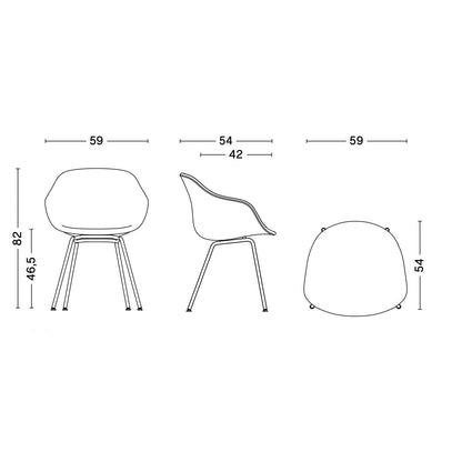 About a Chair AAC 227 Armlehnstuhl Gestell verchromt Weiß